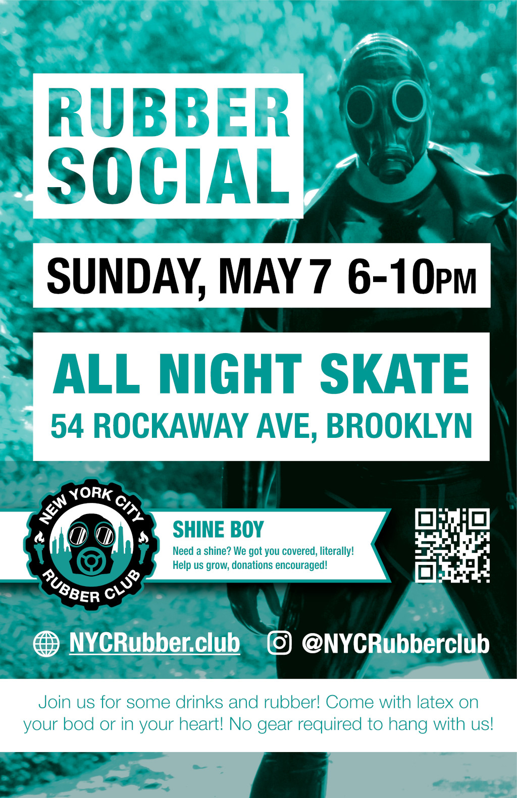 Join us for a rubber filled fun night at All Night Skate Bar in Brooklyn!
